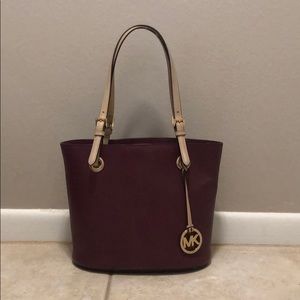 Michael Kors Jet Set Medium Burgundy Tote